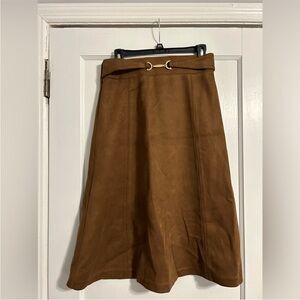 Elegant Brown A-Line Skirt